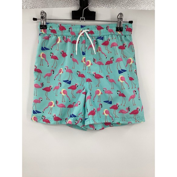 EUC‎ Boys Janie & Jack Flamingo Swim Trunks - Size 8 - Picture 2 of 5